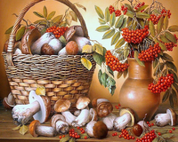 Без бренда «Коробка 20 шт: Корзина с грибами и рябиной» в Якутске