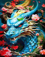 Без бренда «Коробка 20 шт: Бирюзовый дракон среди цветов» в Якутске