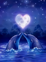 Без бренда «Дельфины под луной вида сердца (20шт)» в Якутске