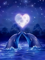 Без бренда «Дельфины под луной вида сердца (20шт)» в Якутске