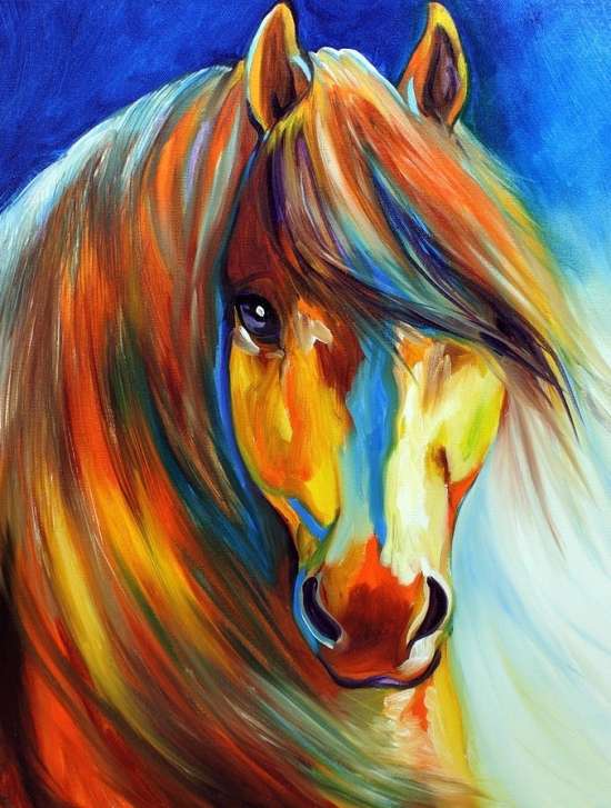 Картина по номерам 40x50 Лошадь с красивой гривой