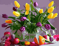 Без бренда «Разноцветные тюльпаны в прозрачной вазе» в Якутске в интернет-магазине  Без бренда «Разноцветные тюльпаны в прозрачной вазе» в Якутске
