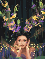 Без бренда «Темноглазая девчонка с цветами и птицами в волосах» в Якутске в интернет-магазине  Без бренда «Темноглазая девчонка с цветами и птицами в волосах» в Якутске