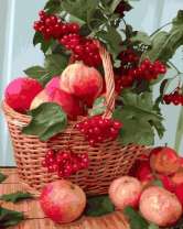 Без бренда «Плетёная корзина с калиной и яблоками» в Якутске