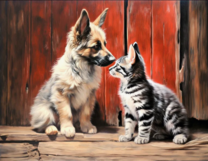 Без бренда «Знакомство котенка и щенка» в Якутске в интернет-магазине  Без бренда «Знакомство котенка и щенка» в Якутске