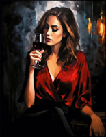 Без бренда «Девушка в красном платье с бокалом вина» в Якутске