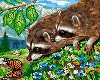 Без бренда «Еноты и бабочка на цветочной поляне» в Якутске в интернет-магазине  Без бренда «Еноты и бабочка на цветочной поляне» в Якутске